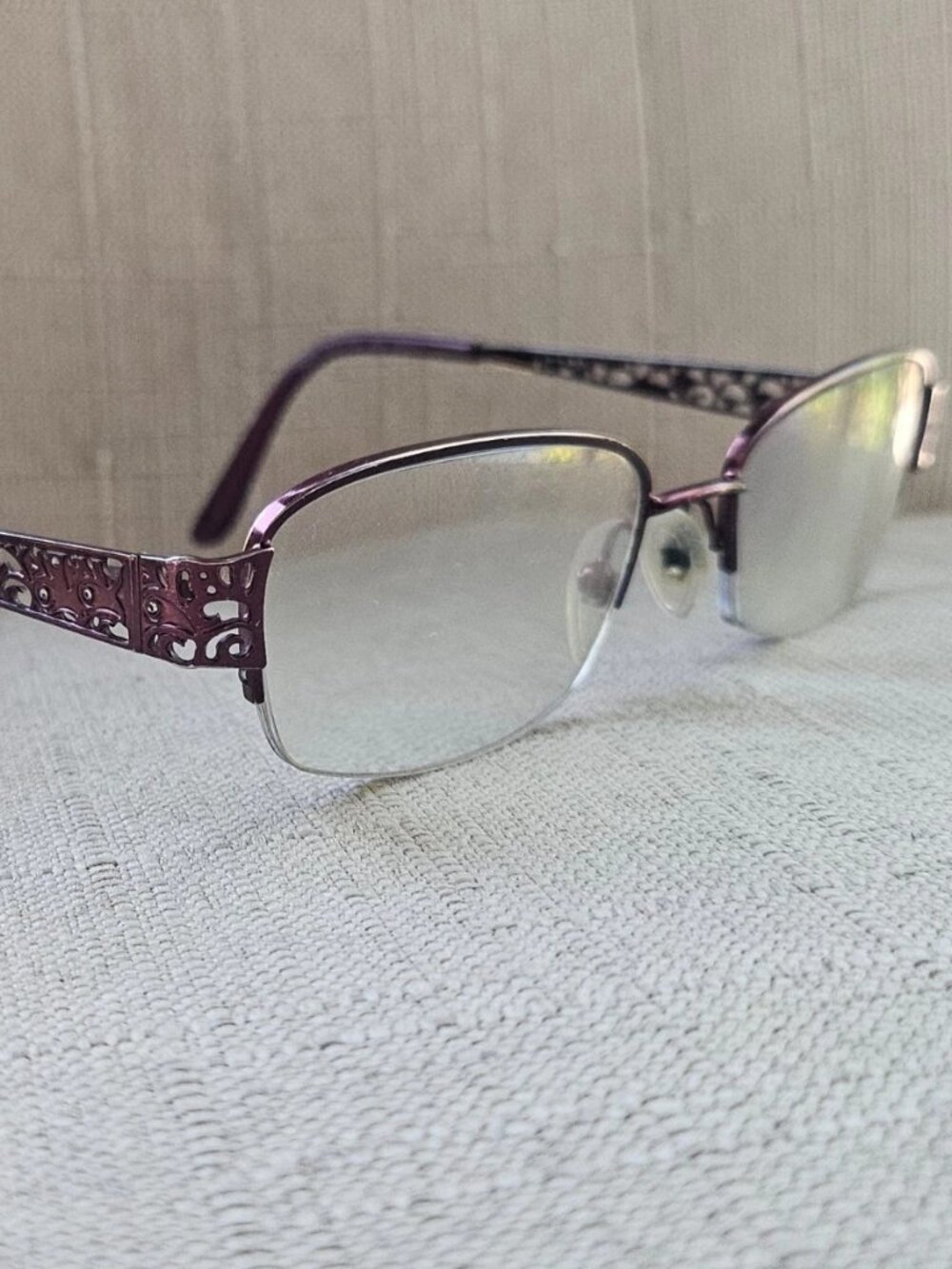 Vintage Tres Jolie by Marchon Ladies Eyeglasses Frame Purple Tone Eyewear Glass